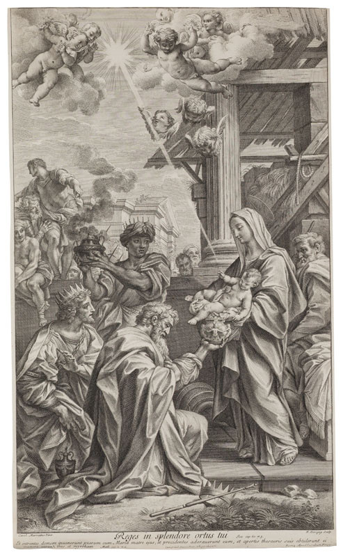 Nicolas Dorigny - engraver, Carlo Maratta - inventor - The Adoration of the Magi