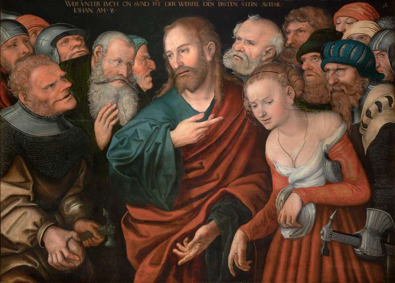 Lucas Cranach st.  - dílna - Kristus a cizoložnice