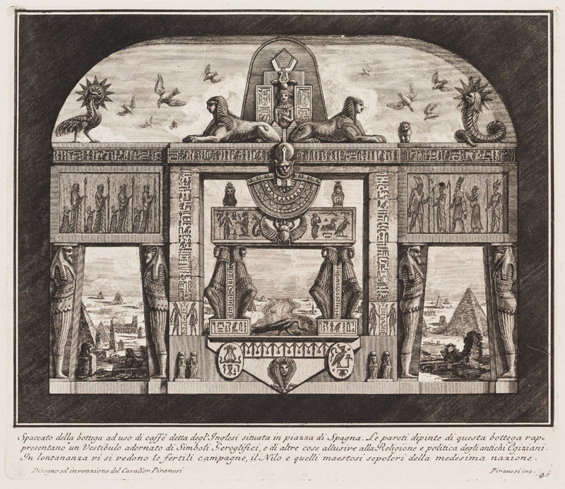 Giovanni Battista Piranesi - engraver - Egyptian decoration of the Caffe degli Inglesi, Diverse maniere ďadornare i cammini