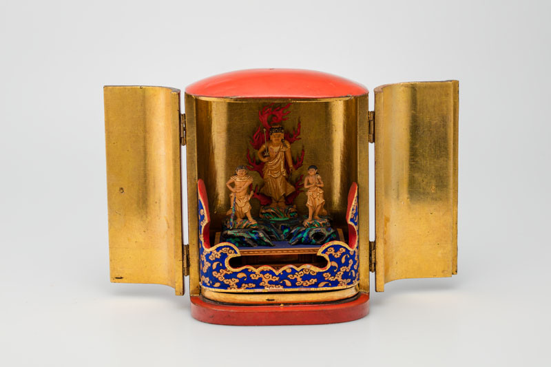 Anonym - Miniaturní oltářík s plamenným ochráncem Fudó Mjóó