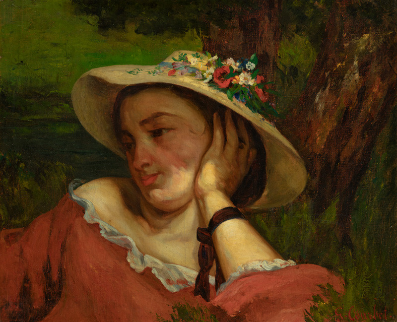 Gustave Courbet - Woman with Flowers on Her Hat