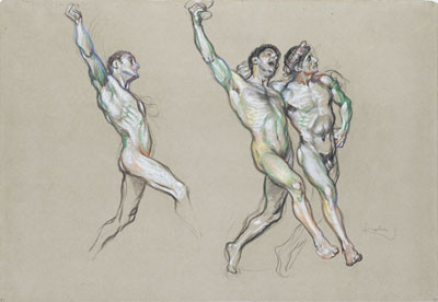 František Kupka - Three Male Nudes in Dancing Positions, study for Aristophanes’ Lysistrata
