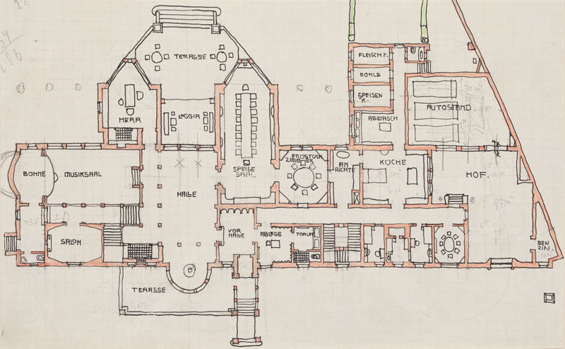 Josef Hoffmann - Ground plan of the Stoclet Palace in Brussels