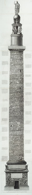 Giovanni Battista Piranesi - engraver, Francesco Piranesi - engraver - View of the front of Trajan’s Column, from Trofeo o sia Magnifica Colonna coclide