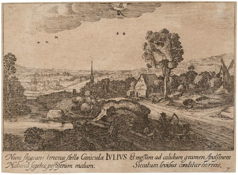Wenceslaus Hollar - engraver, Johann Tscherningk - publisher, Jan van de Velde - inventor - July From the cycle Twelve Months