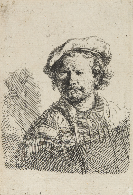 Rembrandt Harmenszoon van Rijn - Sheet of Studies: Head of the Artist, a Beggar Couple, Heads of an Old Man and Woman