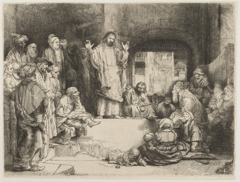 Rembrandt Harmenszoon van Rijn - Christ Preaching (“La Petite Tombe”)