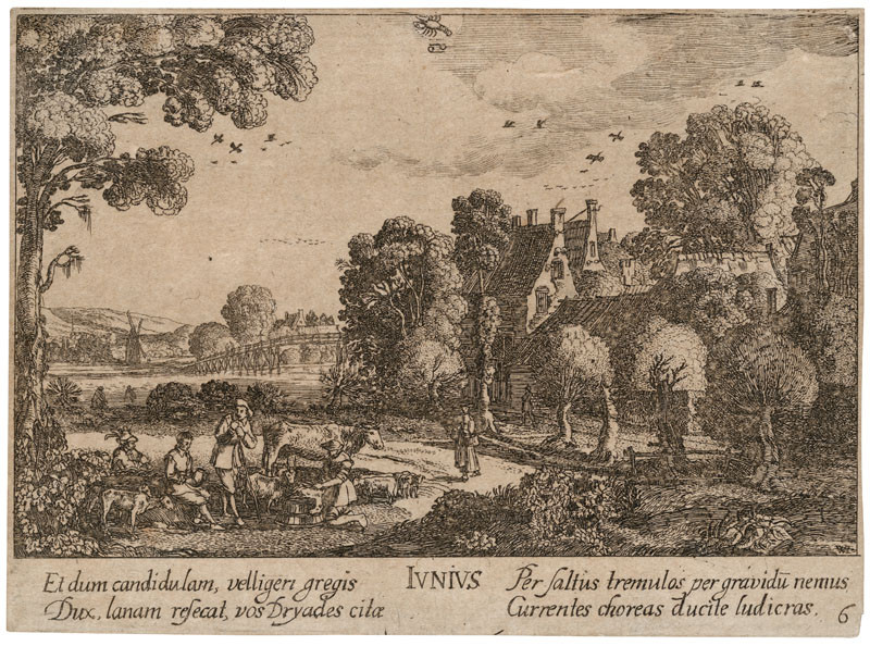 Wenceslaus Hollar - engraver, Johann Tscherningk - publisher, Jan van de Velde - inventor - June from the cycle Twelve Months