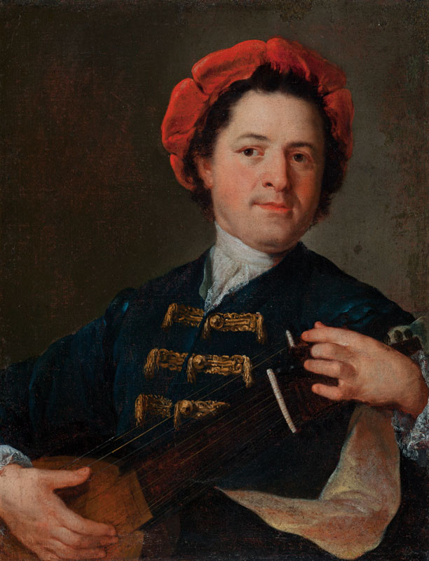 Jan Petr Molitor - Portrait of a Young Man with a Lute