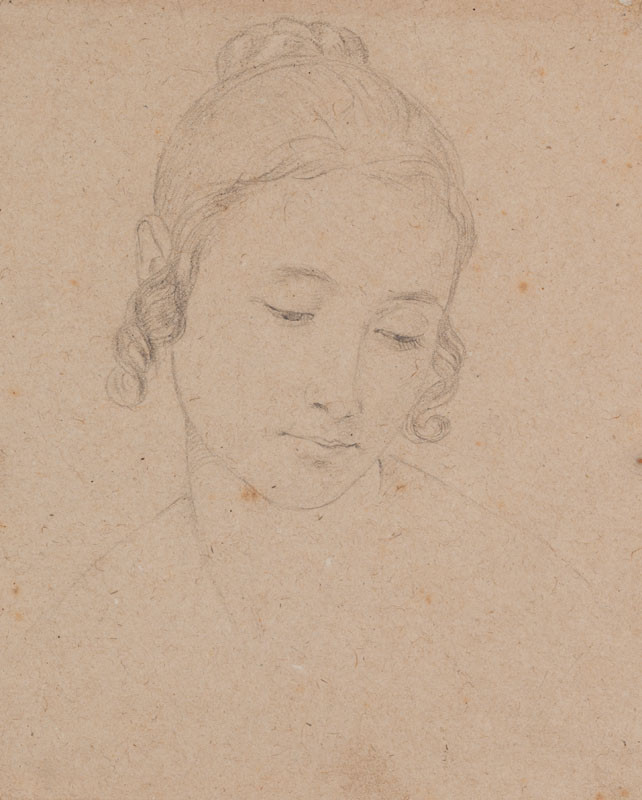 František Tkadlík - Study of a head for the painting Madonna of the Spindle