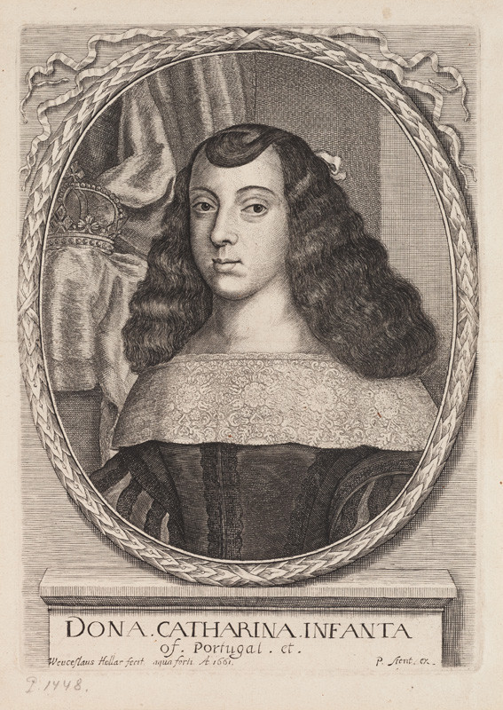 Václav Hollar - engraver, Dirck Stoop - inventor - Catharina of Braganza, Infanta of Portugal