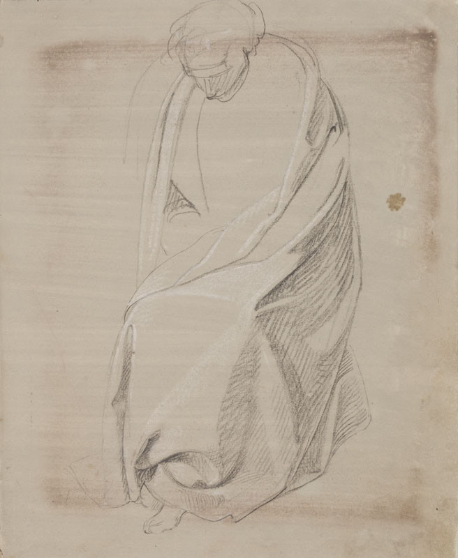 František Tkadlík - Sheet from Sketchbook C - study of a sitting figure