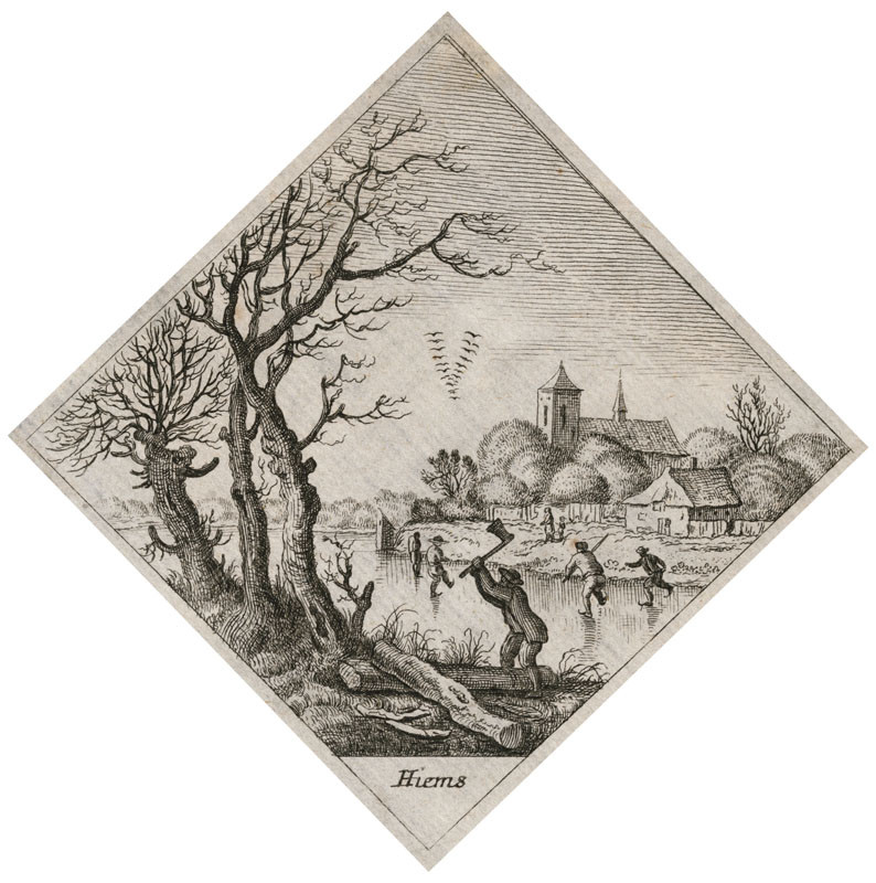 Wenceslaus Hollar - engraver, Herman Saftleven - inventor - Winter from the cycle The Four Seasons