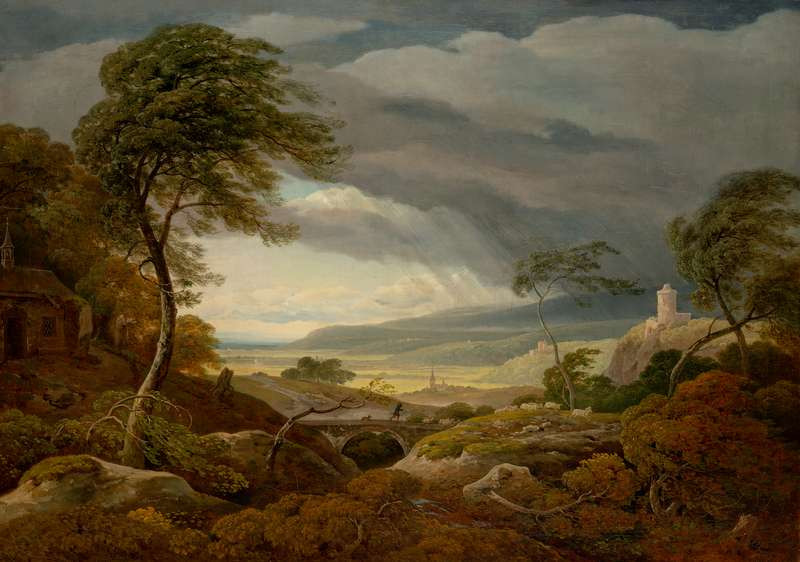Antonín Mánes - Landscape with Kokořín and Křivoklát in Storm (Landscape in a Storm)