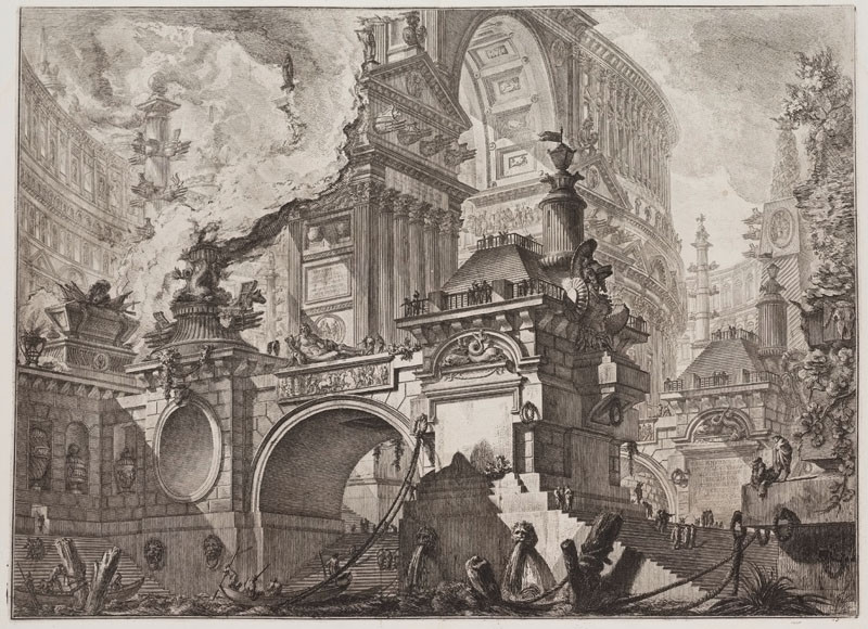 Giovanni Battista Piranesi - rytec - Část rozlehlého a velkolepého přístavu (Parte di ampio magnifico Porto), Opere Varie di Architettura