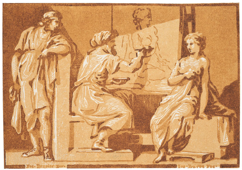 Josef Karel Burde - engraver, Josef Bergler - inventor - Apelles, Campaspe and Alexander the Great