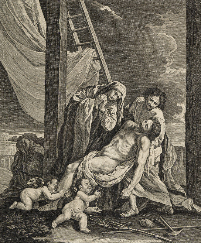 Francois Chauveau - engraver, Nicolas Poussin - inventor - Descent from the Cross