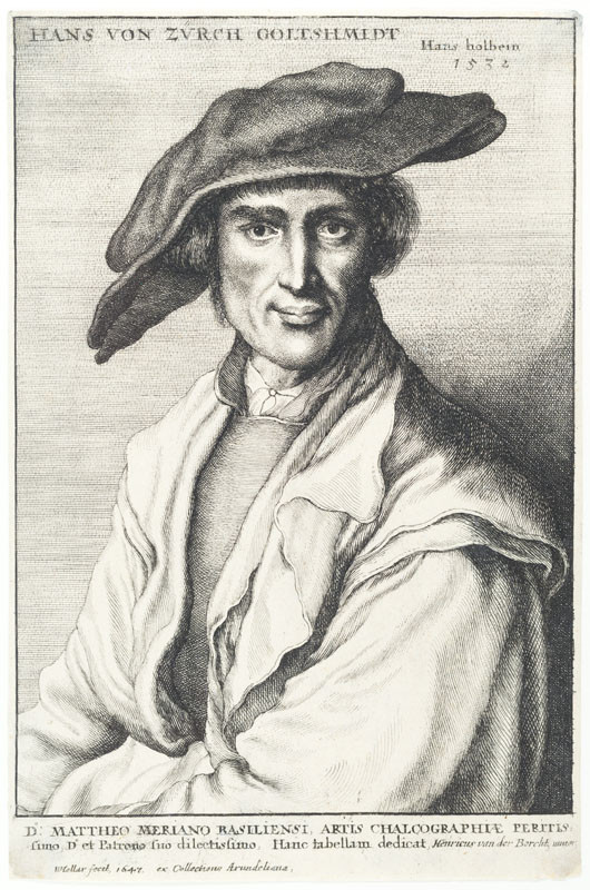 Wenceslaus Hollar - etcher, Hans Holbein - inventor - Portrait of Hans von Zürich