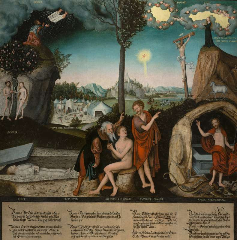 Lucas Cranach st. - kopie - Zákon a milost