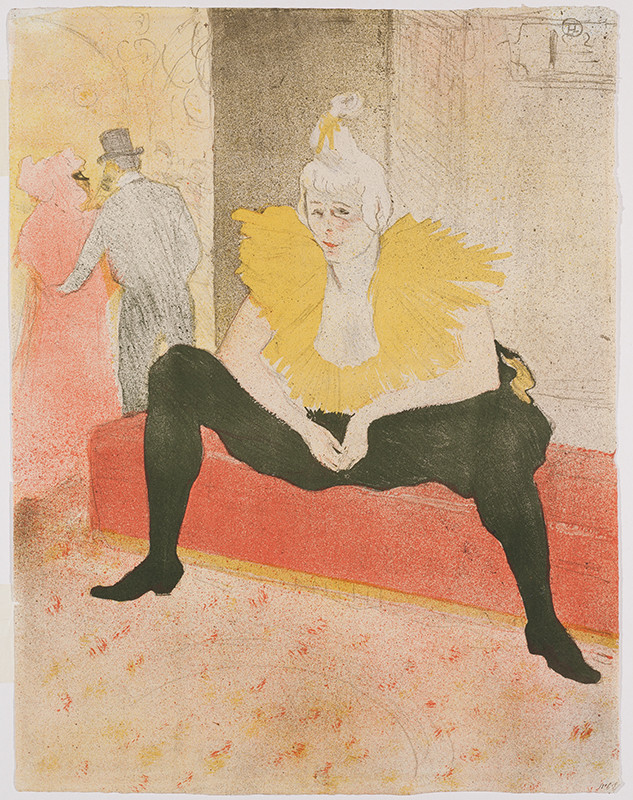 Henri de Toulouse-Lautrec - Sedící klaunka (Mlle Cha-U-Kao)