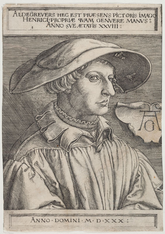 Heinrich Aldegrever - engraver - Self-Portrait at the Age of 28