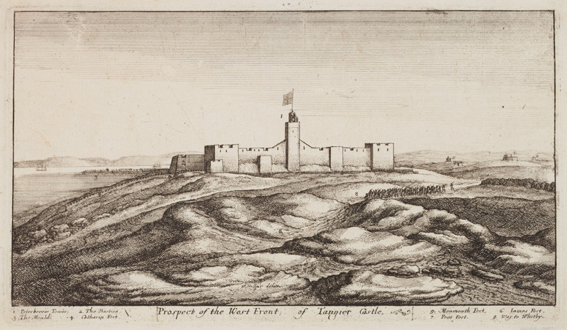 Václav Hollar - rytec - Pohled na západní stranu tangerského hradu z cyklu Tangerské pohledy
