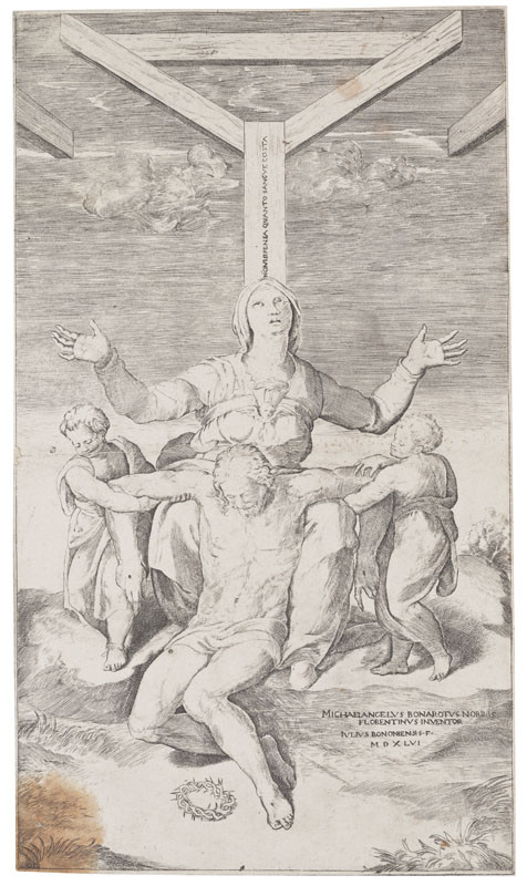 Giulio Bonasone - rytec, Michelangelo Buonarroti - inventor - Pieta pro Vittorii Colonnu