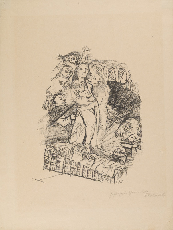Oskar Kokoschka - Woman desired by Men, Illustration of the essay Die chinesische Mauer by Karl Kraus