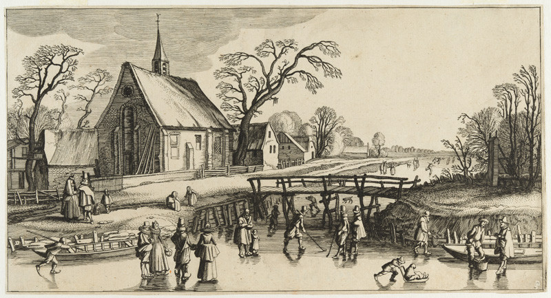 Jan van de Velde II. - Zimní krajina s bruslaři, z cyklu Krajiny