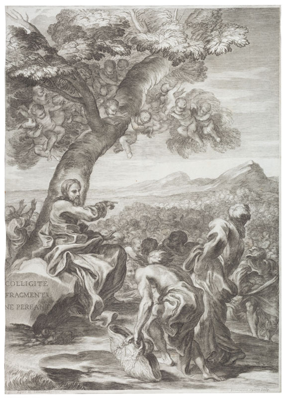 François Spierre - engraver, Giovanni Lorenzo Bernini - inventor - Feeding the Ten Thousand