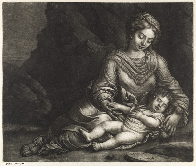 Wallerant Vaillant - engraver, Parmigianino - inventor - Virgin and sleeping Christ-child