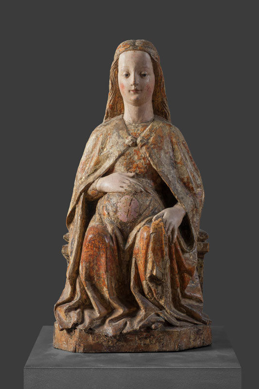 Anonym - (Čechy (1430)) - Sedící Panna Marie v naději