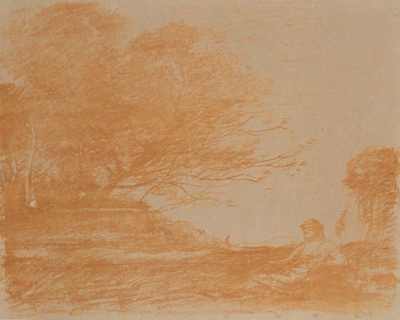 Jean-Baptiste Camille Corot - Sappho (From the album Douze croquis et dessins originaux sur papier autographique par Corot)