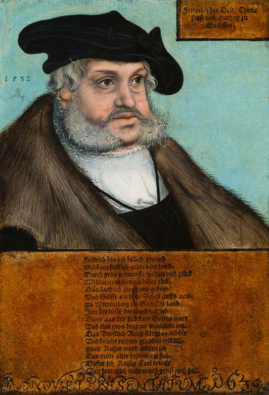 Lucas Cranach st. - dílna - Podobizna saského kurfiřta Fridricha III. Moudrého
