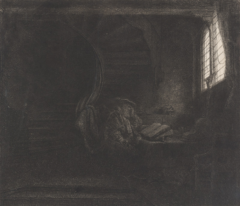Rembrandt Harmenszoon van Rijn - Sv. Jeroným v temné pracovně