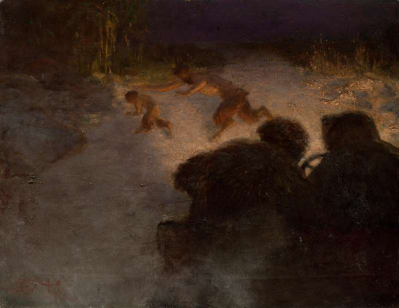 Beneš Knüpfer - Fauns Fleeing before an Automobile