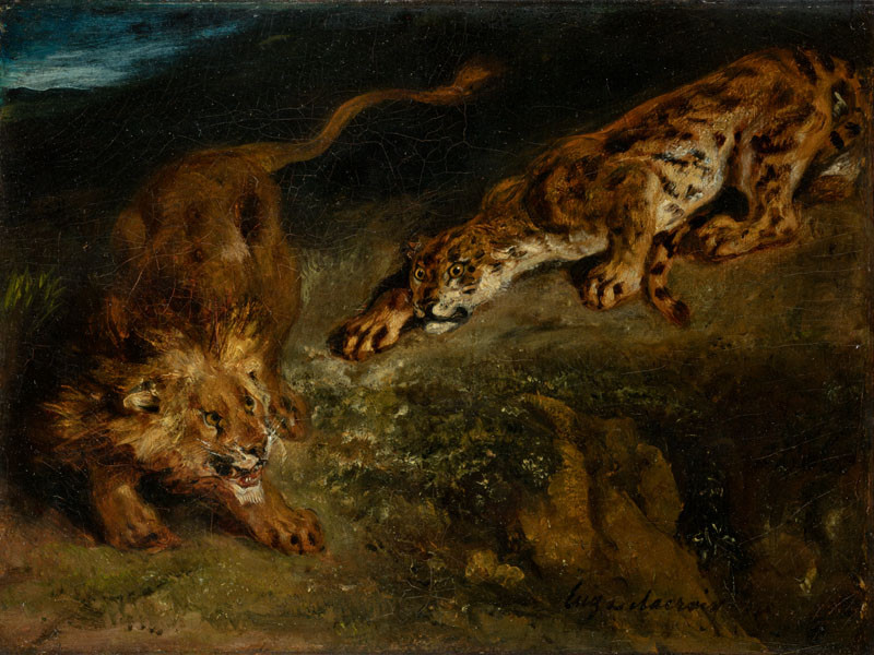 Eugène Delacroix - Tygr a lev