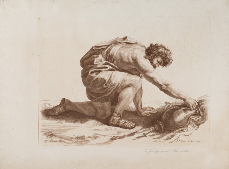 Marie Adélaide Louise Duclos - rytec, Nicolas Poussin - inventor - Muž se džbánem (detail z obrazu Mojžíš vyráží vodu ze skály)