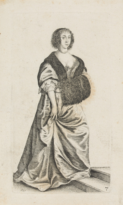 Wenceslaus Hollar - engraver - Lady with Fur Collar and Muff, from the cycle Ornatus Mulieribus