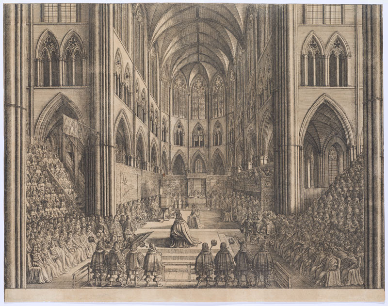 Wenceslaus Hollar - The Coronation of Charles II at Westminster Chapel