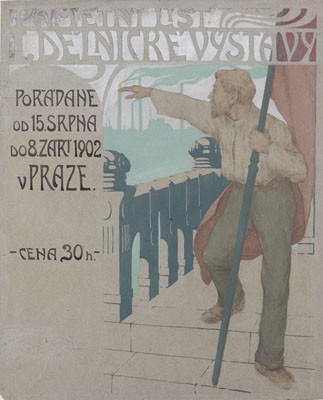 František Kupka - Design for the commemorative sheet of the 1902 Workers’ Exhibition in Prague