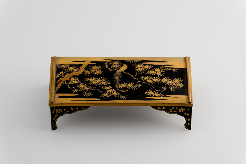 Anonymous artist - Model of oblong table decorated with pheasants and trees motif