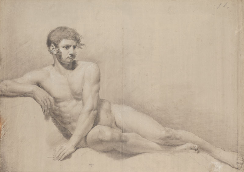 František Tkadlík - Semi-Reclining Male Nude