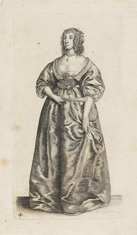 Wenceslaus Hollar - engraver - Lady with Fan from the cycle Ornatus Mulieribus