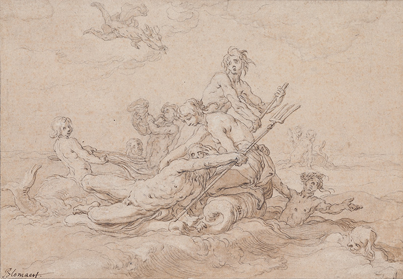 Abraham Bloemaert - Neptune and Amphitrite with the Tritons, Mercury Flying in the Sky