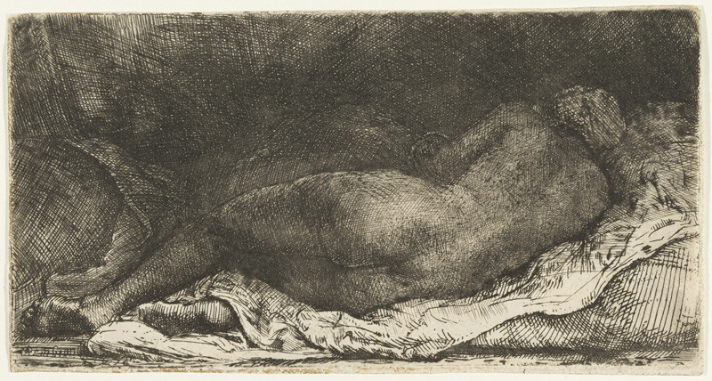 Rembrandt Harmenszoon van Rijn - Ležící nahá žena