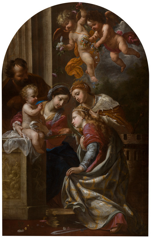 Karel Škréta - Holy Family with St Catherine and St Barbara