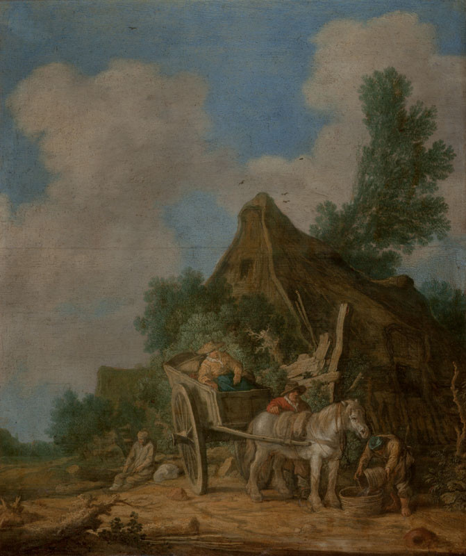 Pieter de Molijn - Odpočinek před selským statkem