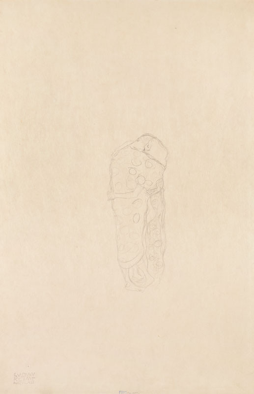Gustav Klimt - Study of Embrace / Lovers for the Stoclet Palace in Brussels
