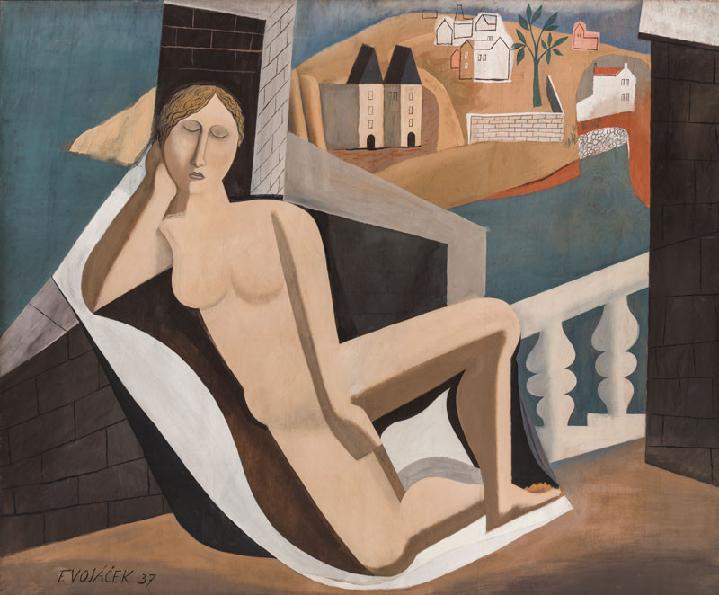 František Vojáček - Female Nude in a Landscape